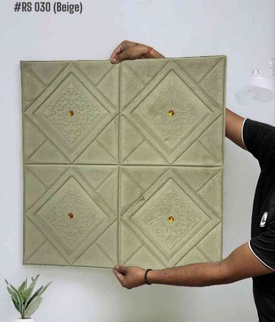 #RS 030 Beige Velvet Panel Self Adhesive
