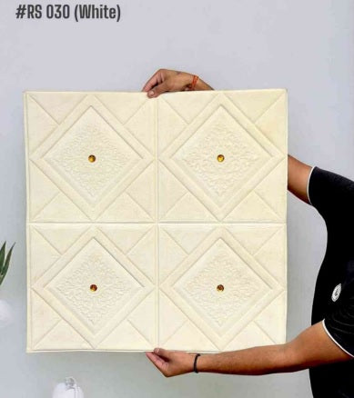 #RS 030 White Velvet Panel Self Adhesive