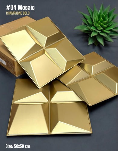 #04 Mosaic Gold 3D PVC Wall and Ceiling Panel