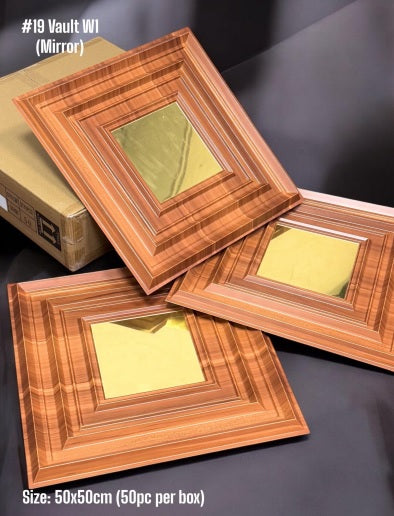 #19 Vault Wooden 3D PVC Wall and Ceiling Panels With Mirror