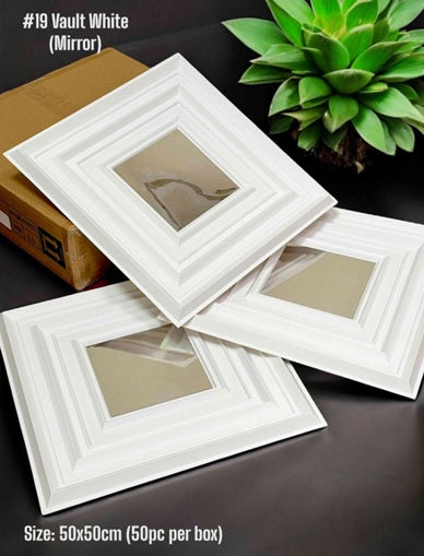 #19 Vault White 3D PVC Wall and Ceiling Panels With Mirror