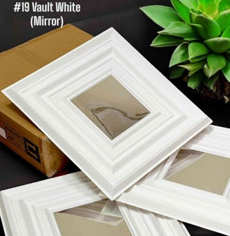 #19 Vault White  3D PVC Wall and Ceiling Panels With Mirror
