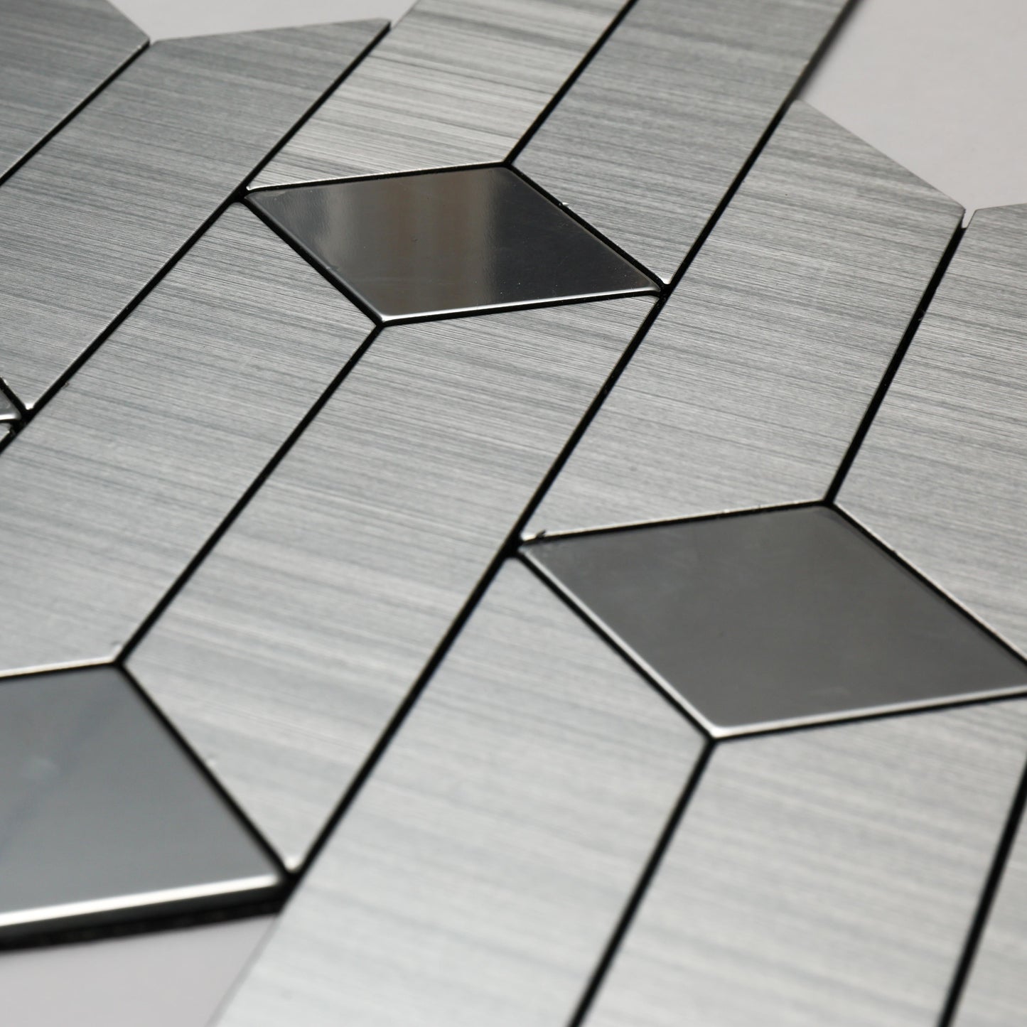 Silver and White Blocks Self Adhesive Mosaic Tile