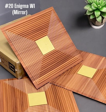 #20 Enigma Wooden 3D PVC Wall and Ceiling Panels With Mirror