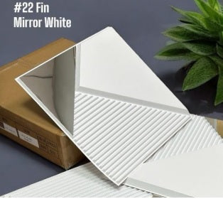 #22 Fin White 3D PVC Wall and Ceiling Panels With Mirror