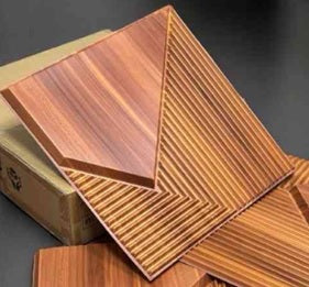 #22 Fin Wooden  3D PVC Wall and Ceiling Panels
