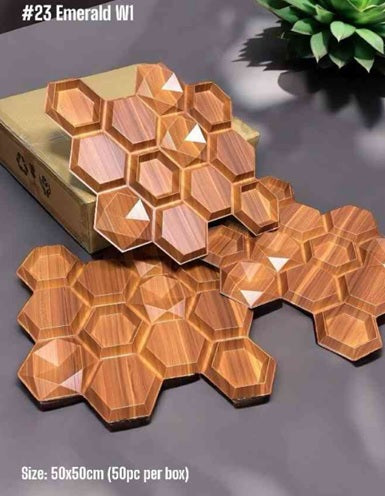 #23 Emerald Wooden 3D PVC Wall and Ceiling Panels