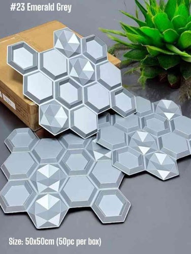 #23 Emerald Grey 3D PVC Wall and Ceiling Panels