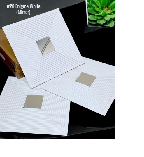 Enigma White 3D PVC Wall and Ceiling Panels With Mirror