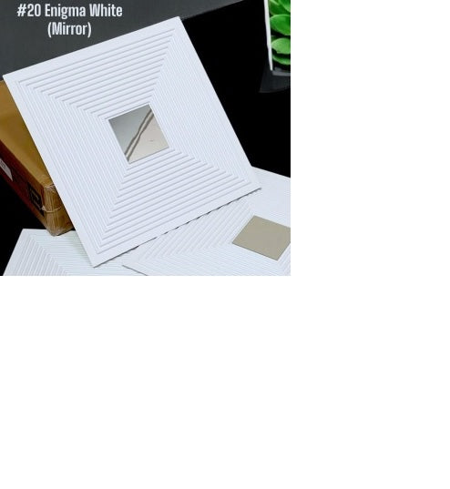 Enigma White 3D PVC Wall and Ceiling Panels With Mirror