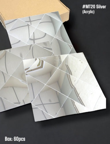 #MT 20 ( Silver) Acrylic Self Adhesive Mosaic Tile