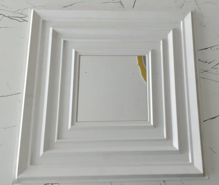 White 3D PVC Wall and Ceiling Panels With Mirror