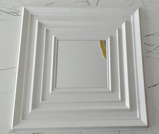White 3D PVC Wall and Ceiling Panels With Mirror