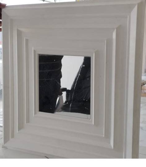 White 3D PVC Wall and Ceiling Panels With Mirror