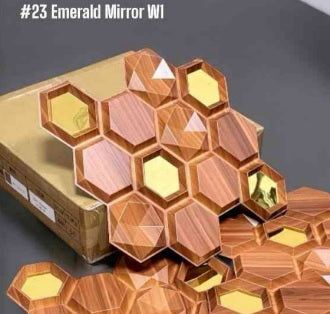 #23 Emerald Wooden 3D PVC Wall and Ceiling Panels With Mirror