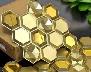 #23 Emerald Gold 3D PVC Wall and Ceiling Panels With Mirror