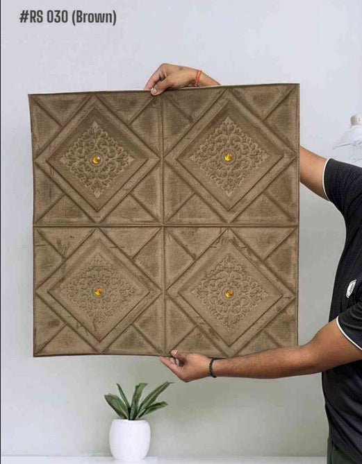 #RS 030 Brown Velvet Panel Self Adhesive
