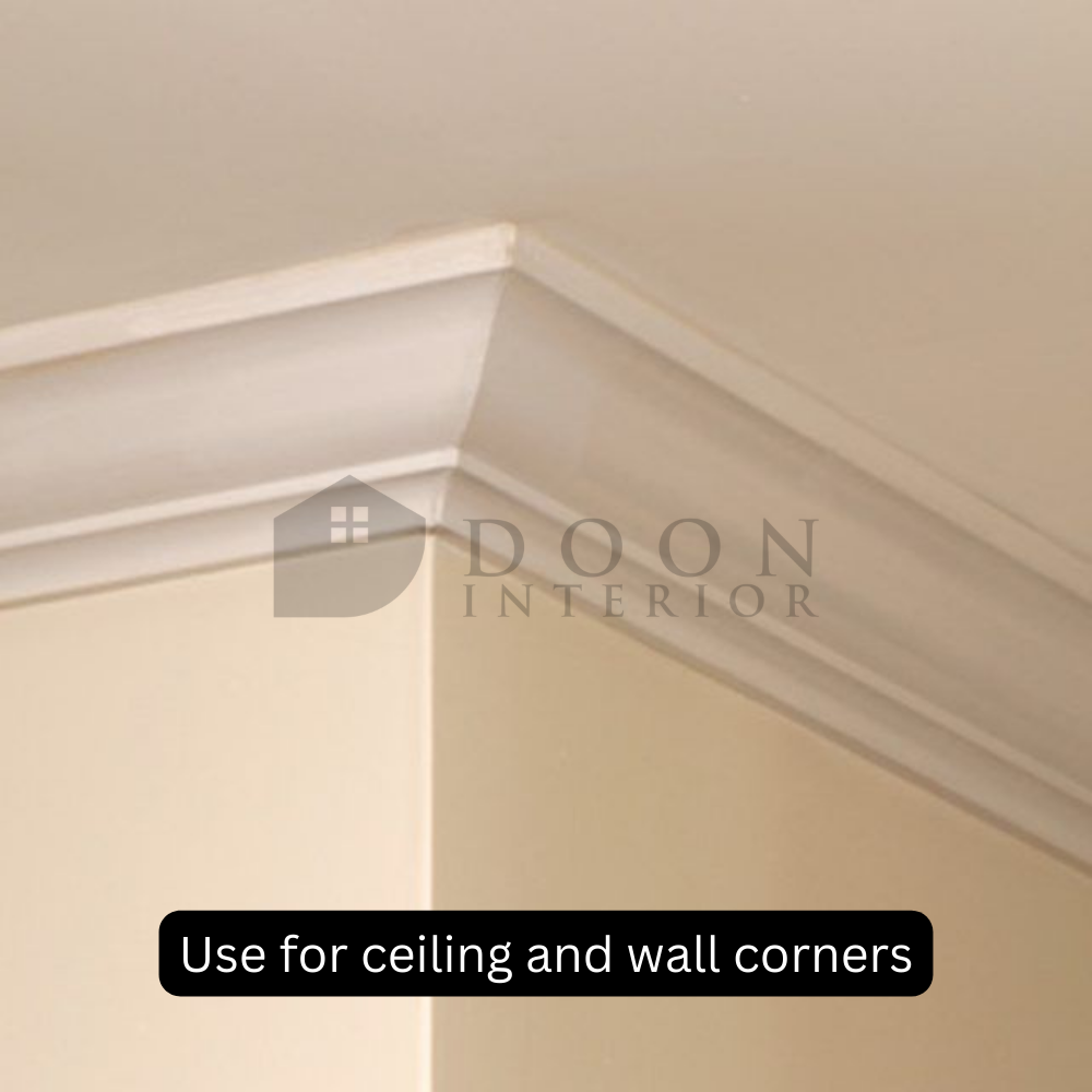 White and Gold French Moulding pattern 1 for wall | 8 Feet * 55 mm