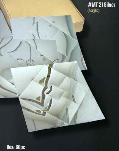 #MT21 Silver Acrylic Self Adhesive Mosaic Tile