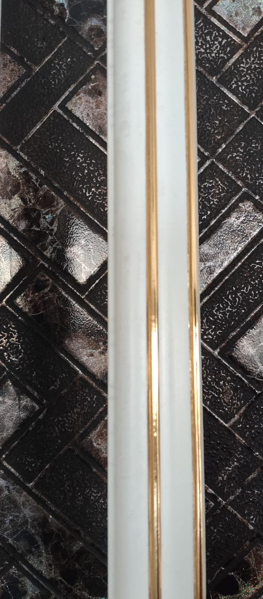 White and Gold French Moulding pattern 3 for wall | 8 Feet * 30 mm