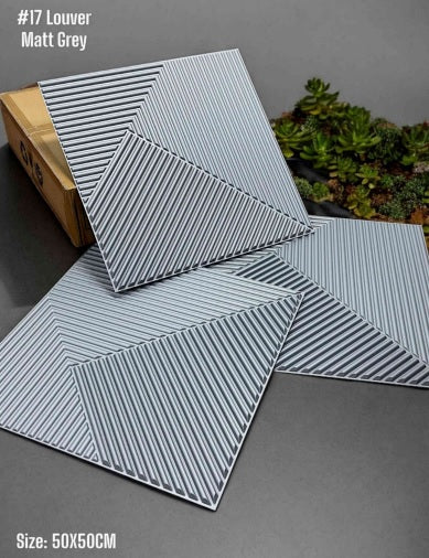 #17 Louver Matt Grey PVC Wall and Ceiling Panel