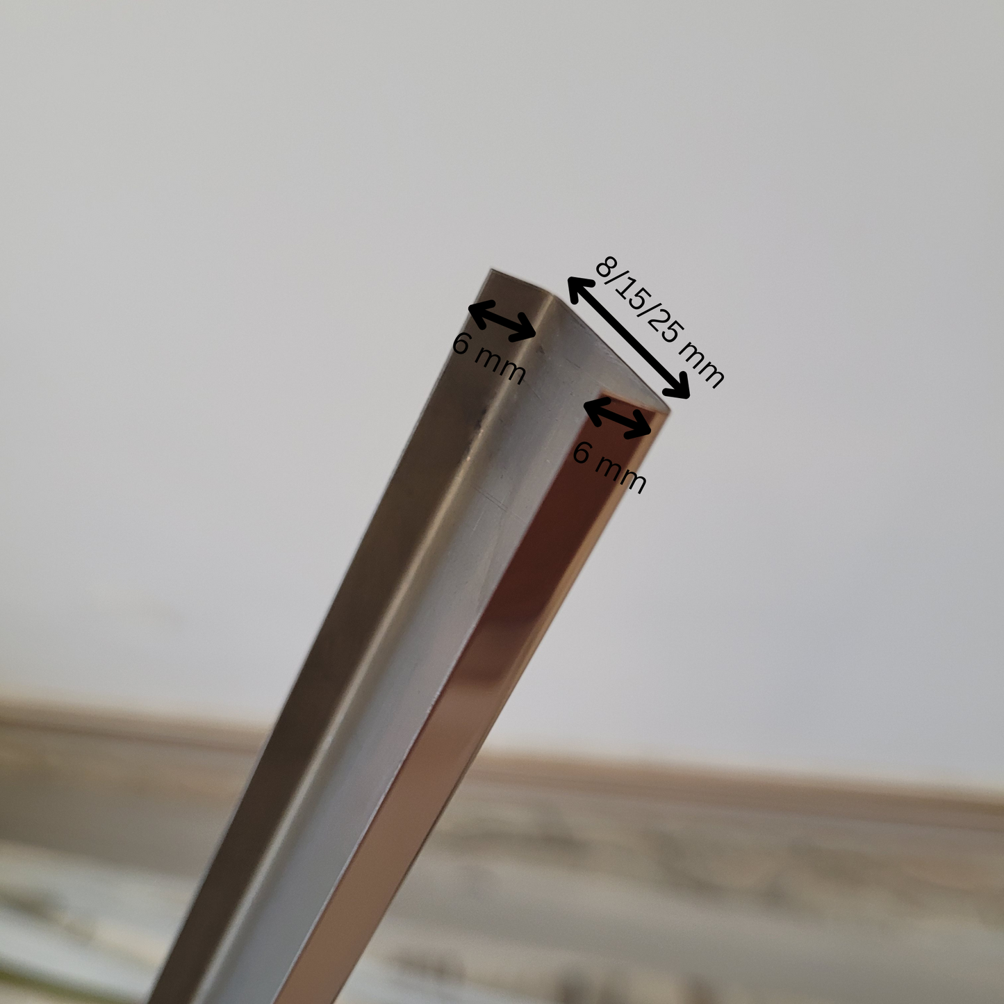 Silver Stainless Steel U Profile | 8 ft