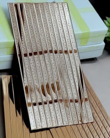 #MT Glass Stripes Rose gold Self Adhesive Mosaic Tile