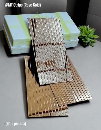 #MT Glass Stripes Rose gold Self Adhesive Mosaic Tile