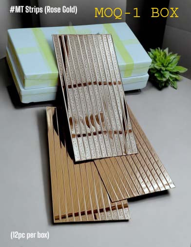 #MT Glass Stripes Rose gold Self Adhesive Mosaic Tile